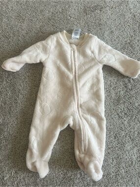 Disney Baby Pooh Cream Plush Footed One-Piece for Kids
